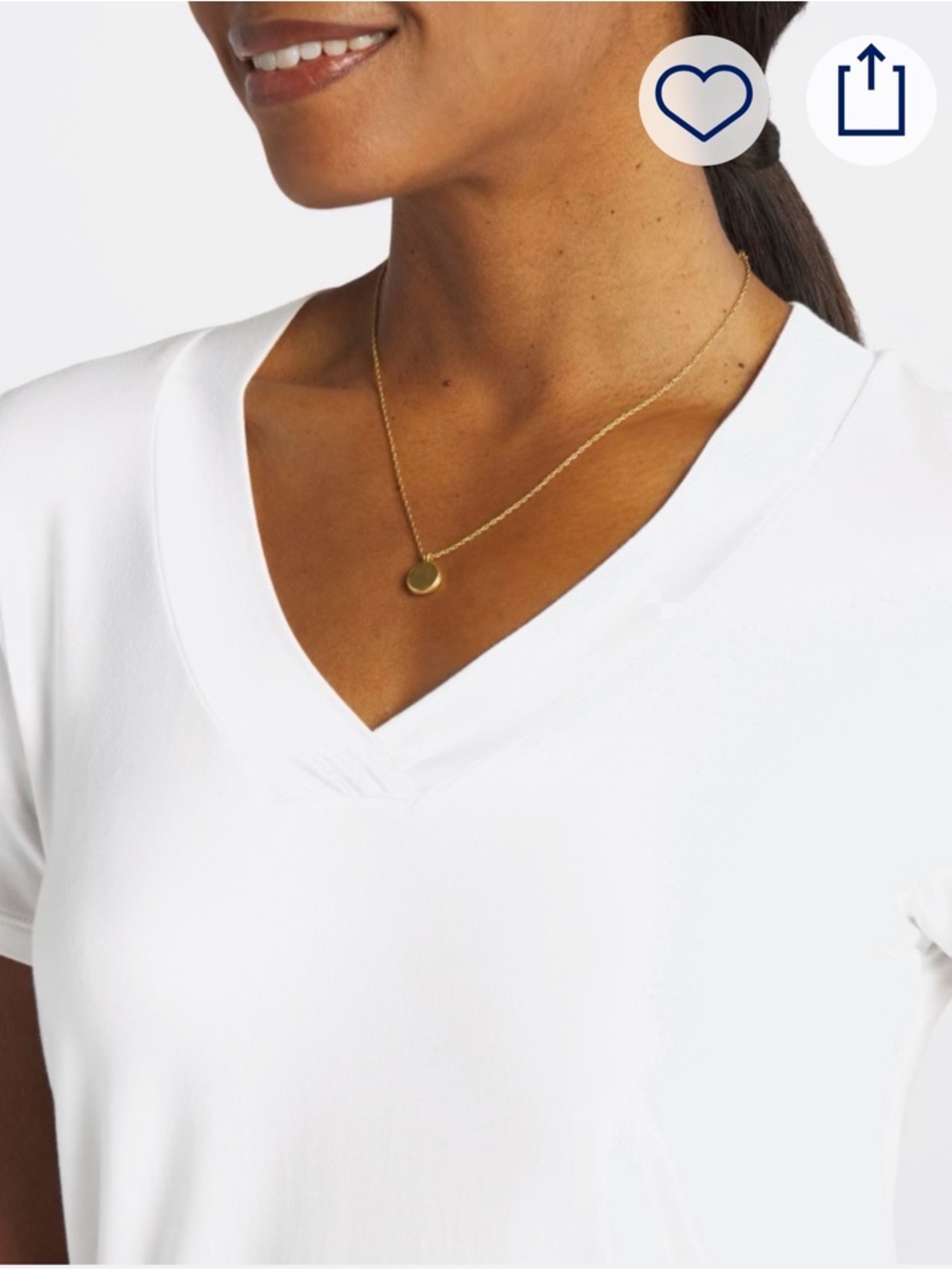 Market & Spruce Classic V-Neck Short Sleeve Tee in White - Picture 7 of 8